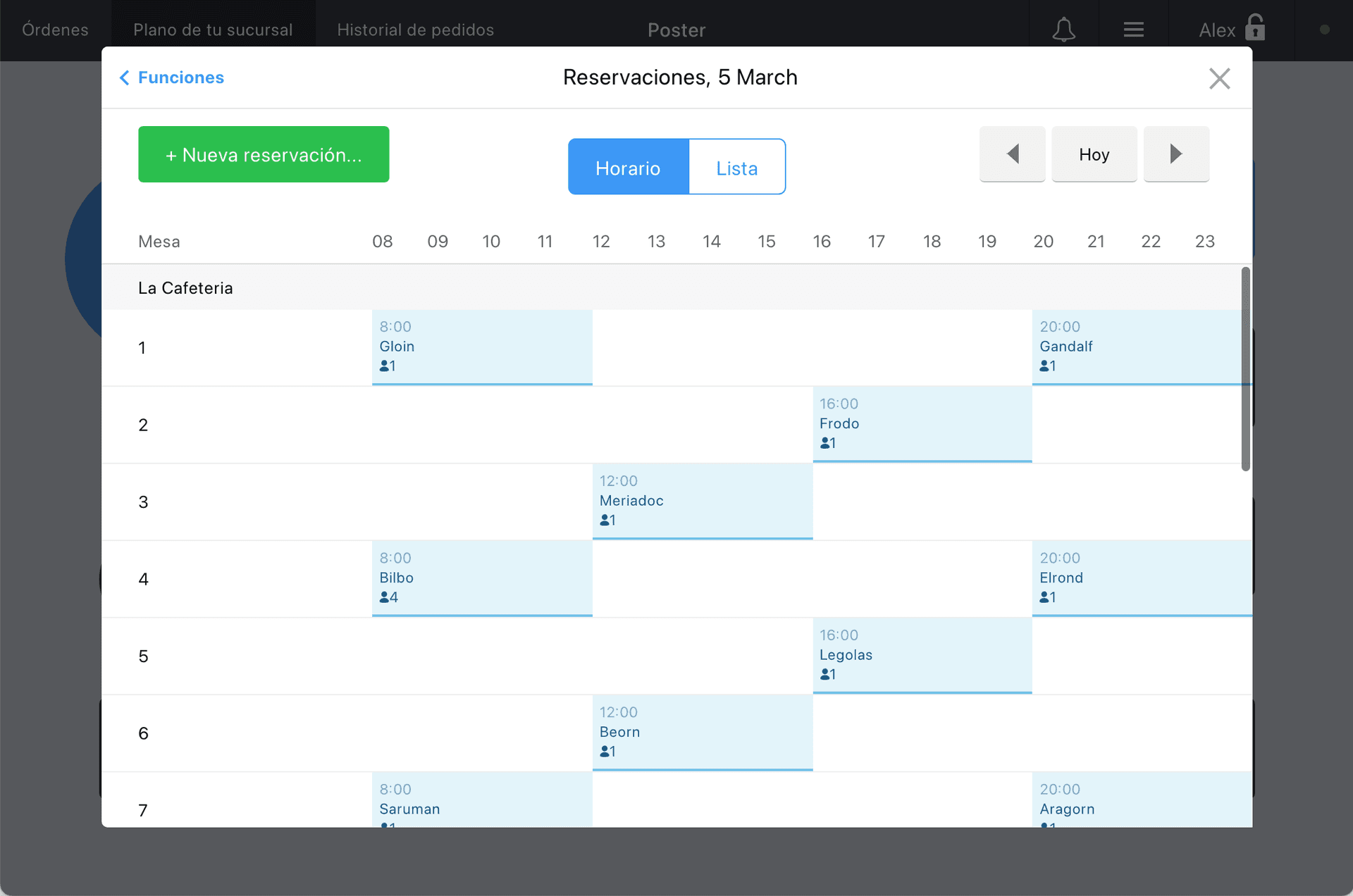 Permitir reservar mesas