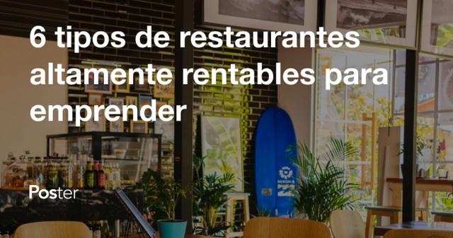 6 tipos de restaurantes altamente rentables para emprender