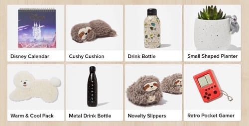 gift shop menu